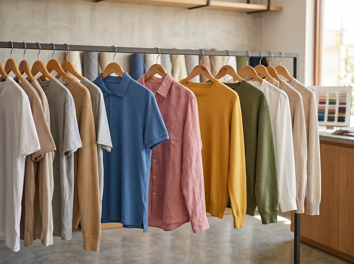 Prendas colgadas en tienda